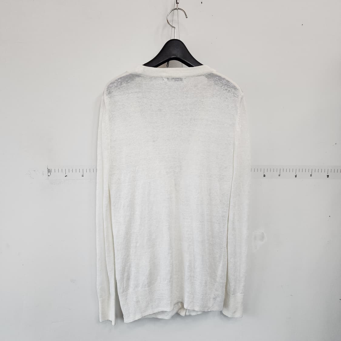 라코스테 화이트 브이넥 린넨가디건 상품이미지4