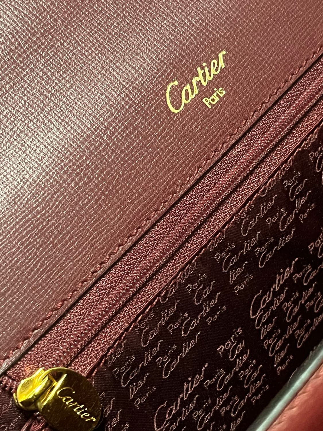 까르띠에 버건디 Calf Leather 핸드백 정품 상품이미지5