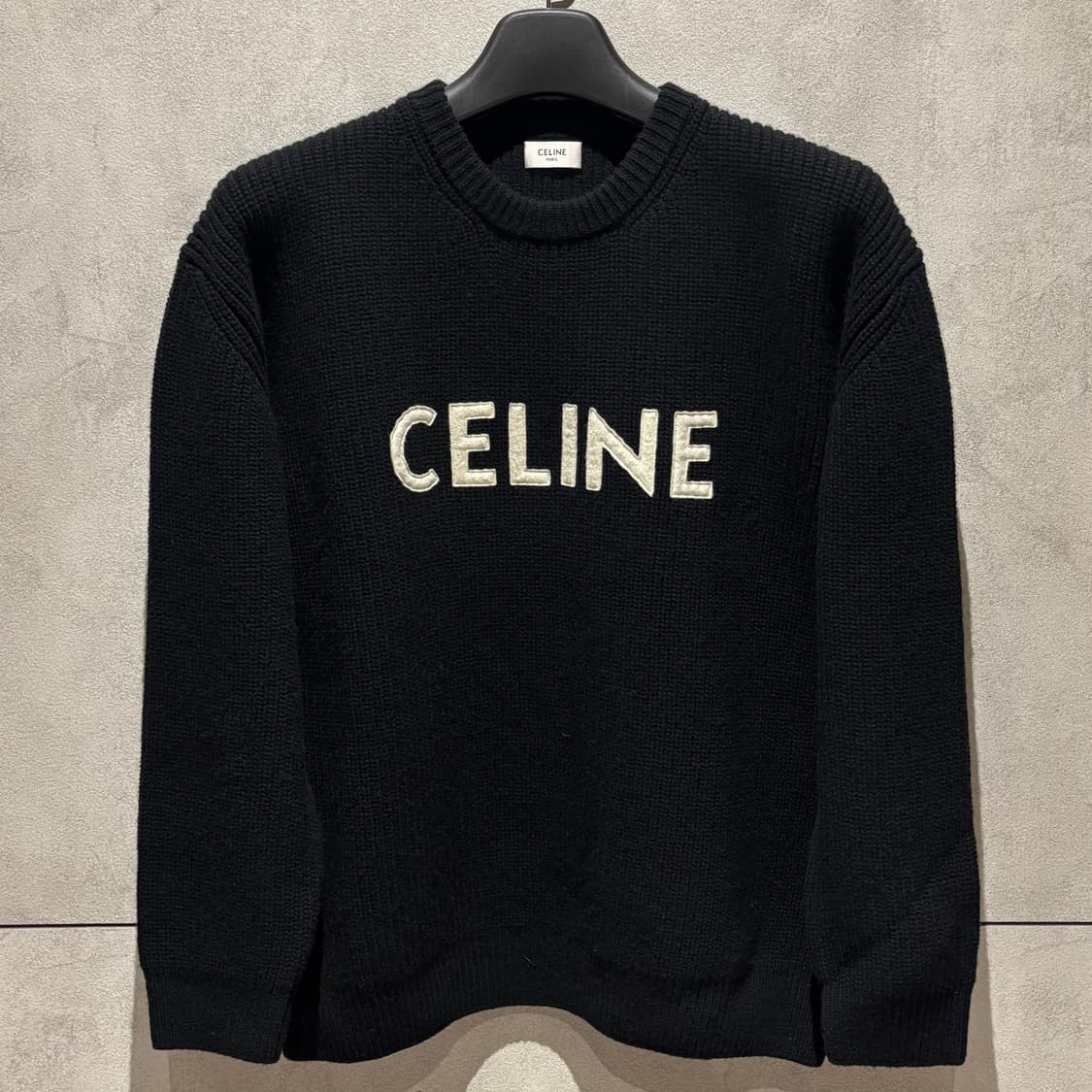 A+ / S (100~103) 셀린느 리브드 울 니트 블랙 상품이미지1