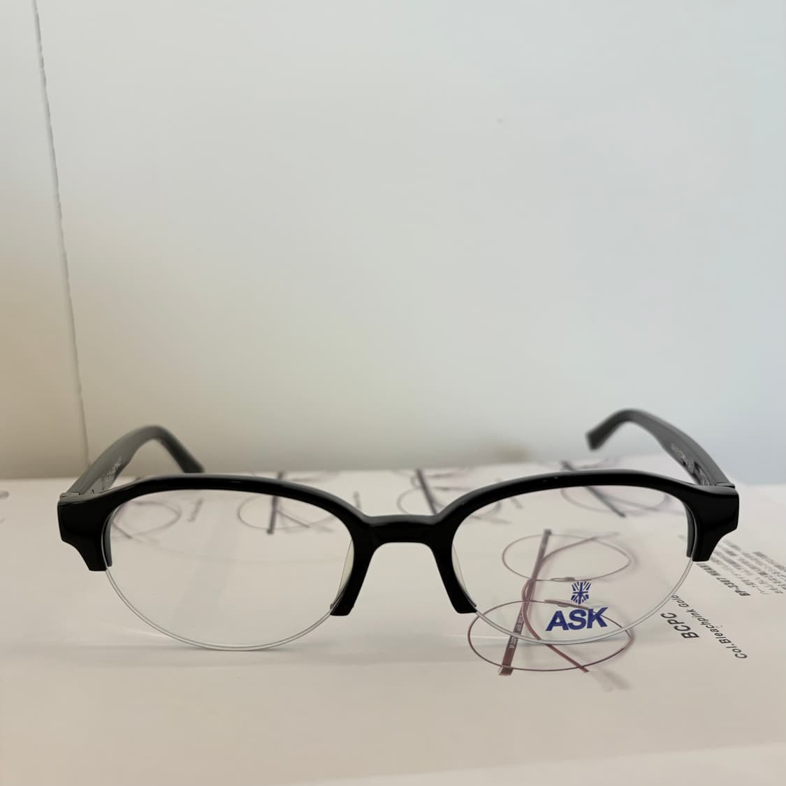 ASK 오벌형 반무테 빈티지안경 상품이미지1