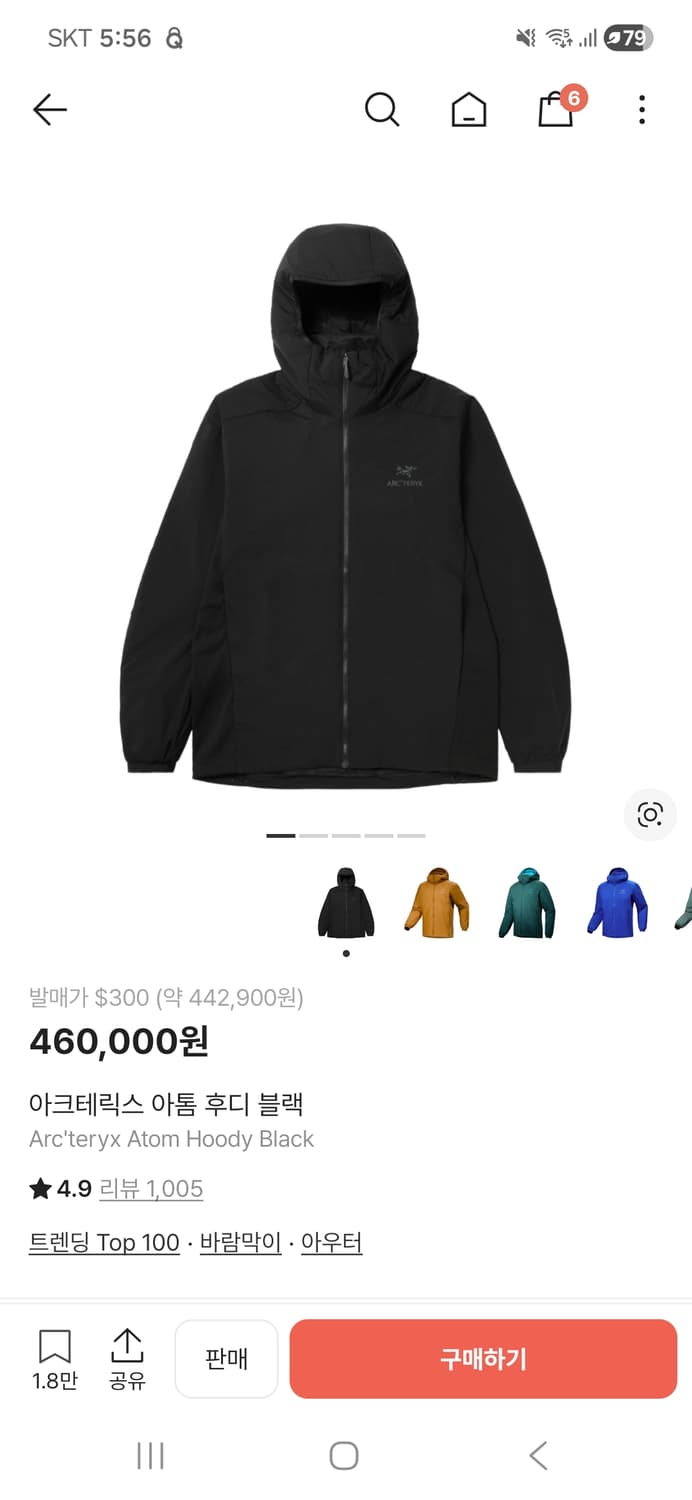 아크테릭스 아톰후디 상품이미지1