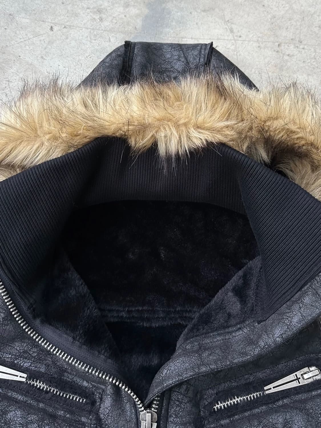Distressed Faux Leather Jacket 상품이미지10