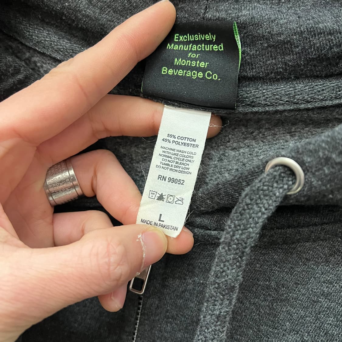 몬스터 에너지 백로고 후드 집업 L 상품이미지5