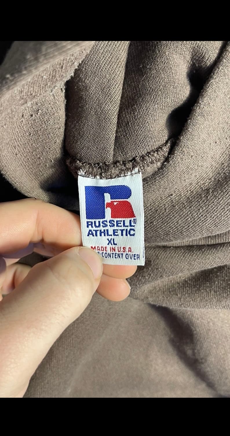 90s USA 🇺🇸 russell 러셀 브라운 후디 스웻 맨투맨 상품이미지5