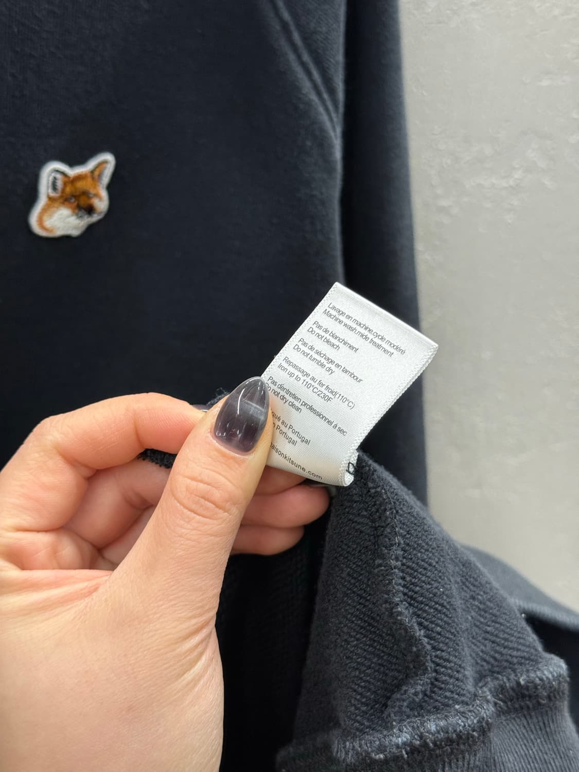 Maison Kitsuné 메종키츠네 폭스 헤드 패치 맨투맨 블랙 XXL 상품이미지6