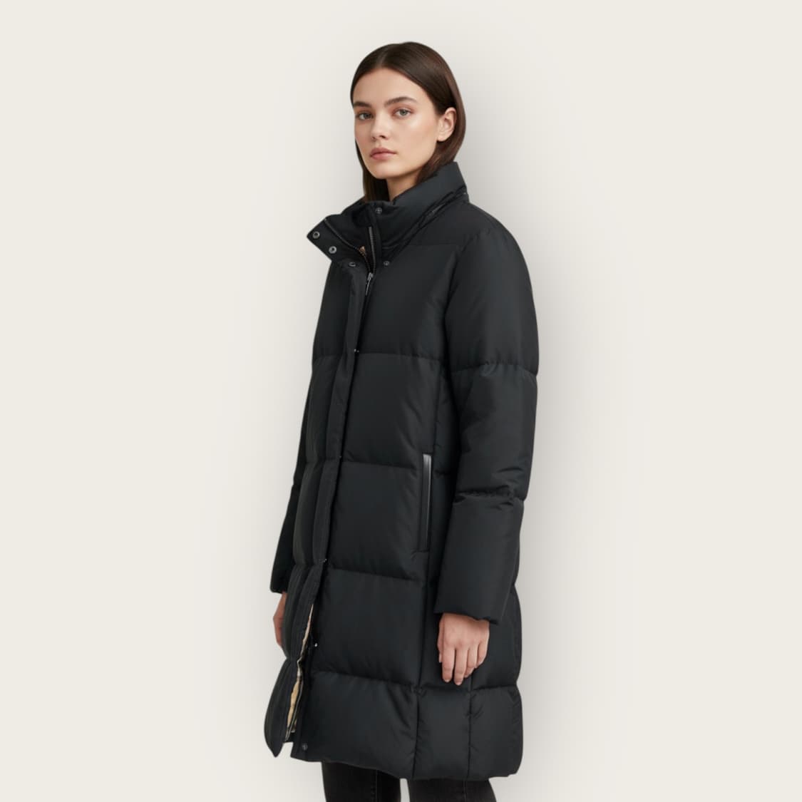 66/ 버버리 체크안감 베이직 롱패딩 상품이미지1