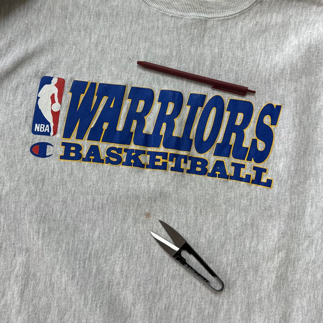 90s USA 챔피온 리버스위브 NBA 워리어스 스웻셔츠 XXL 상품이미지3