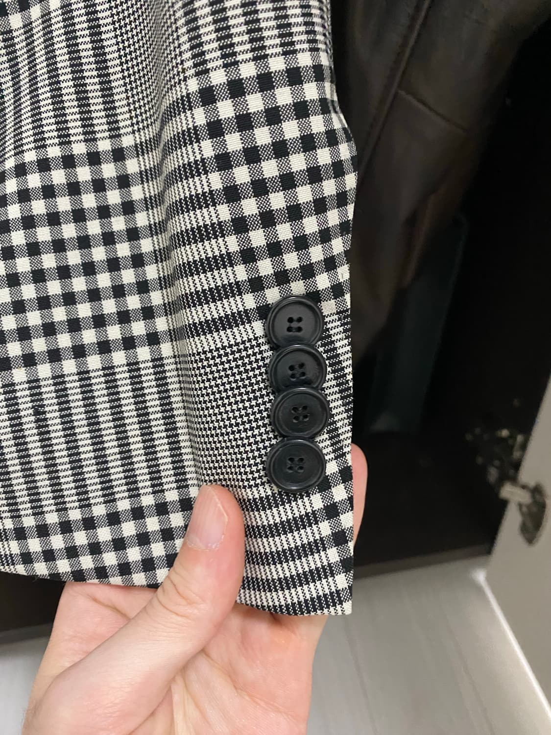 [판매] 맨온더분 안젤리코 원단 글랜체크 자켓(46) 상품이미지4