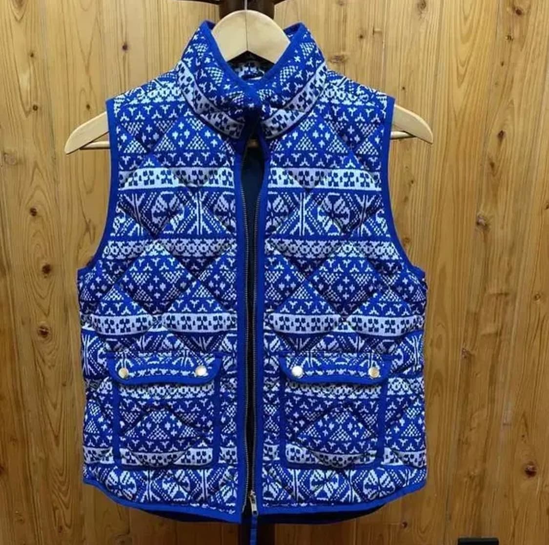 JCREW 제이크루 다운 패딩 베스트 집업 조끼 패턴 상품이미지1