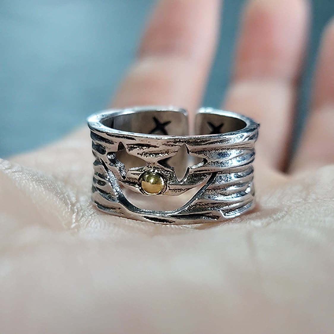 Pierrotis 실버 남자 엔틱 빈티지 명품 서커스 삐에로 광대 반지 상품이미지6