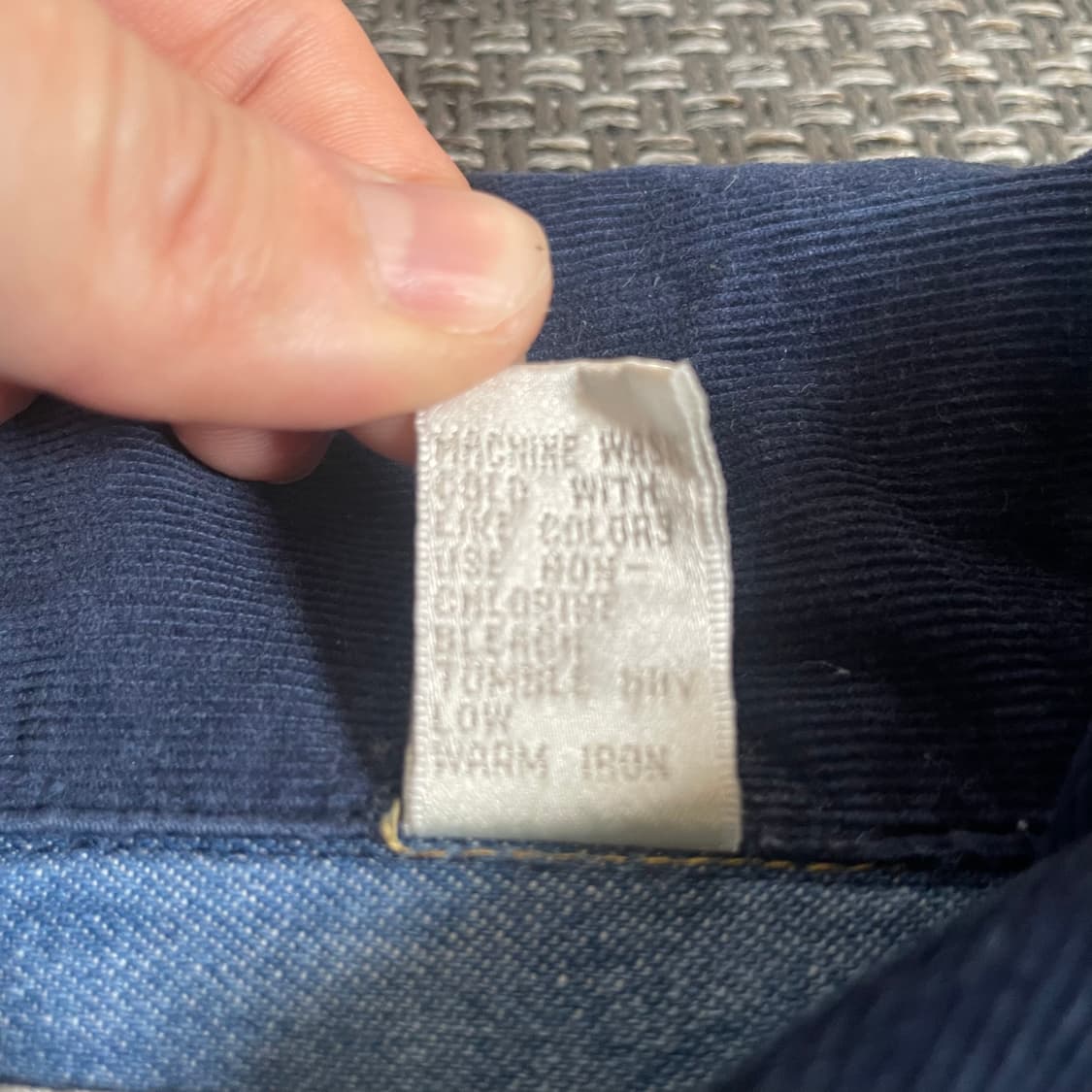 JUST FOR 코듀로이 카라 타탄체크 코튼 청 데님 셔츠  상품이미지5