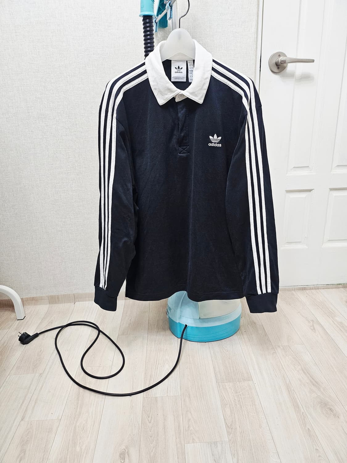 (100)L☆초대장급☆아디다스 파이어버드 럭비[검흰]PK폴로롱슬리브긴팔티 상품이미지1