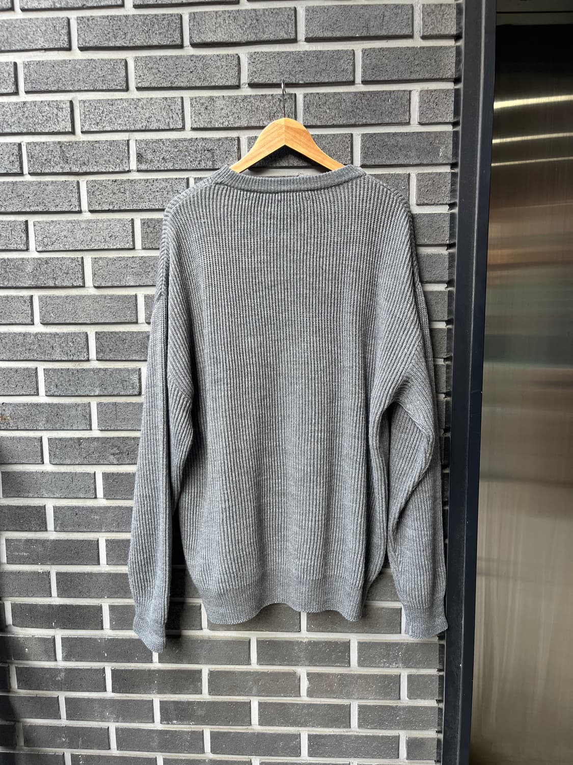 90s COURREGES 꾸레쥬 옴므 로고 스웨터 그레이 상품이미지9