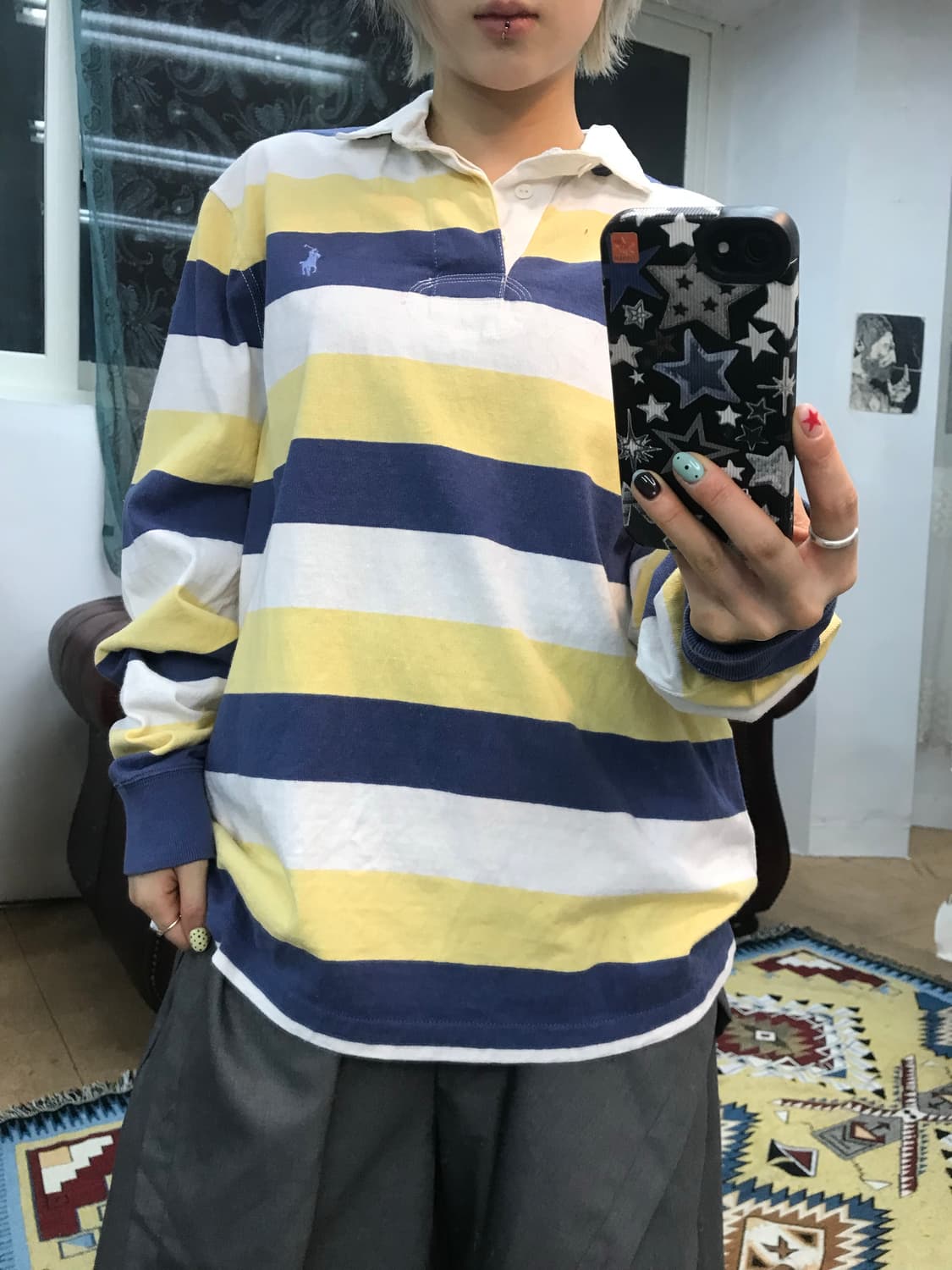 폴로 랄프로렌 스트라이프 긴팔 카라티  상품이미지1