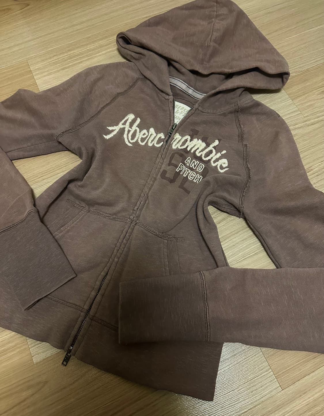 아베크롬비 딱붙 투웨이 후드집업 초코브라운  상품이미지1