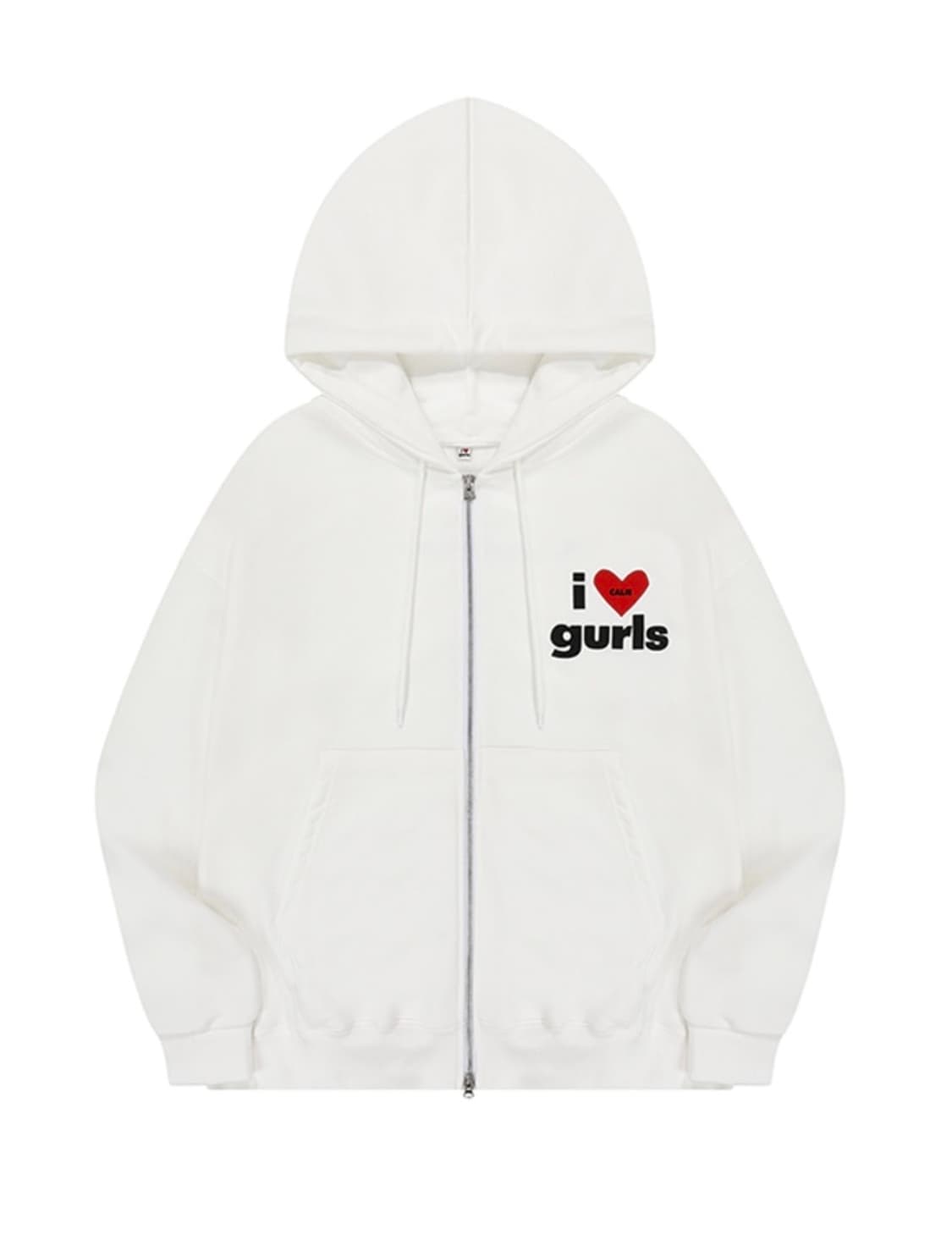 애즈이프캘리 걸즈 화이트 후드집업 상품이미지1
