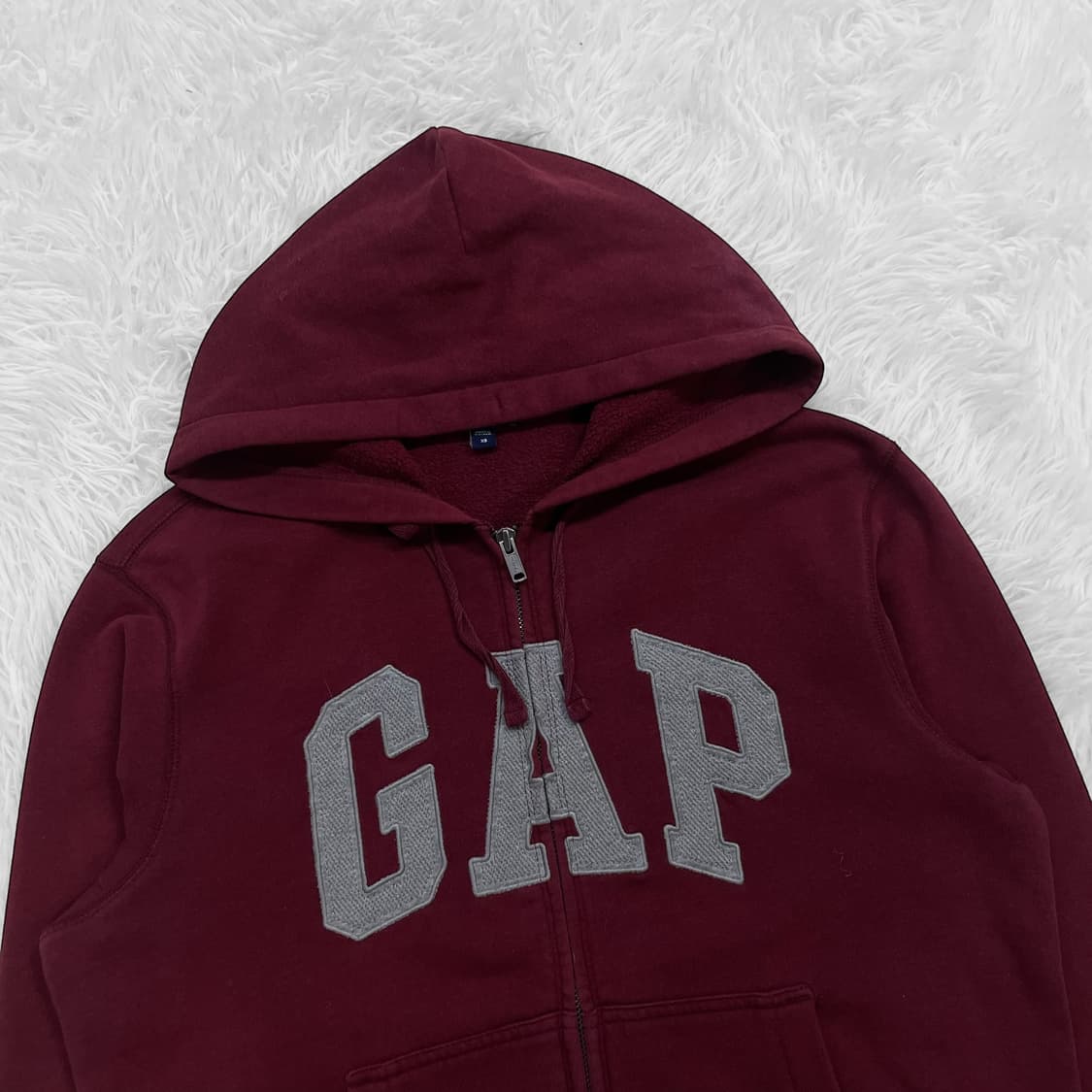 갭 Gap 스펠 로고 후드집업 버건디 상품이미지3