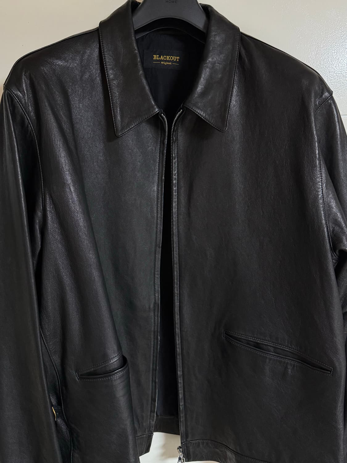 [L]느린양반 블랙아웃 워시드 레더자켓 가죽자켓 상품이미지2