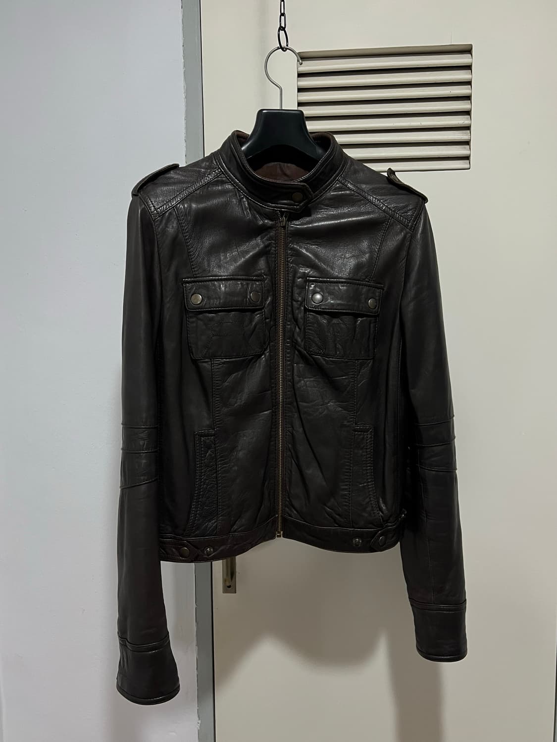 브라운 리얼 레더 자켓 상품이미지1