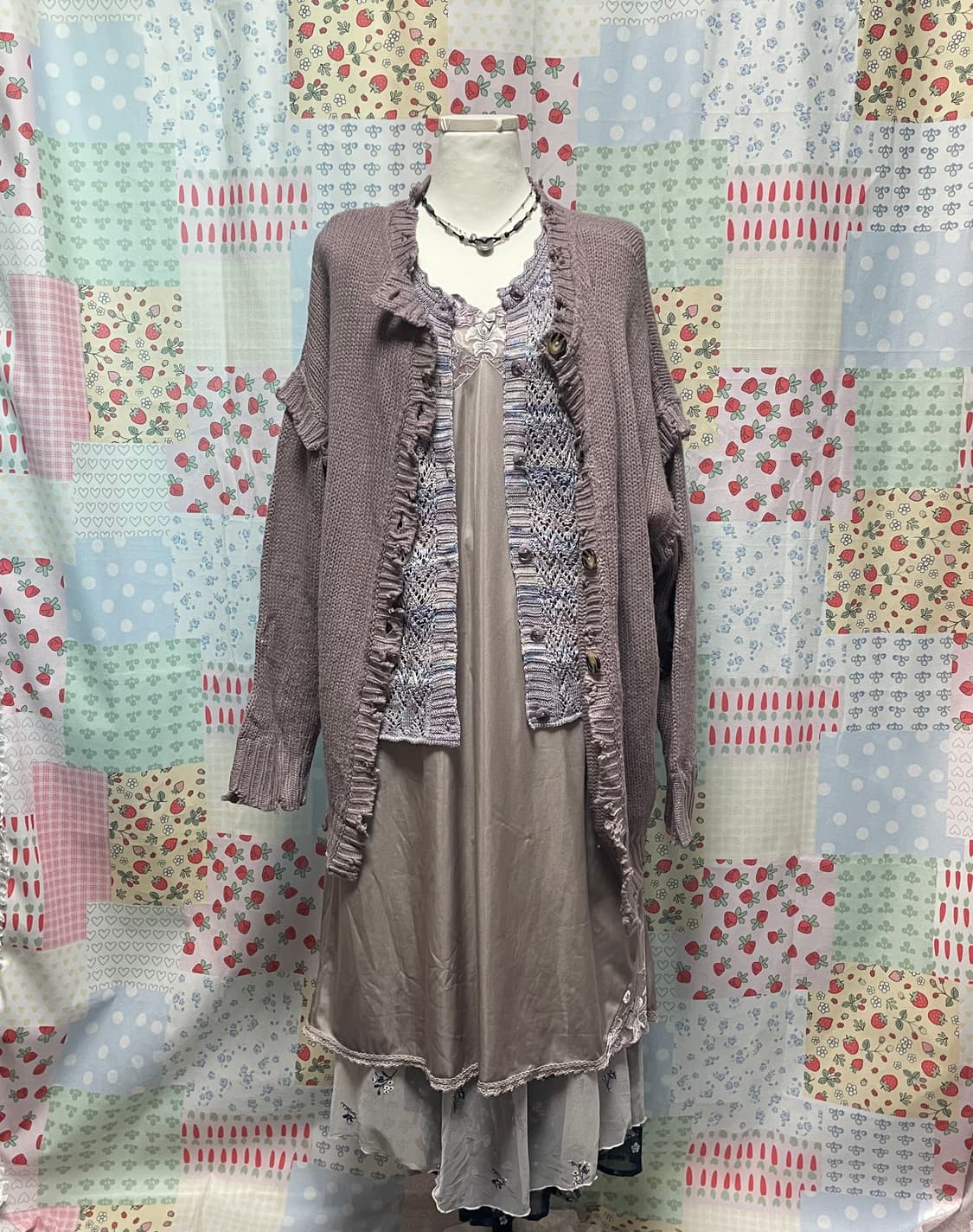 퍼플 모리세트 #모리걸 #하구미 #무지개떡 #가디건 #보라 #퍼플 상품이미지2