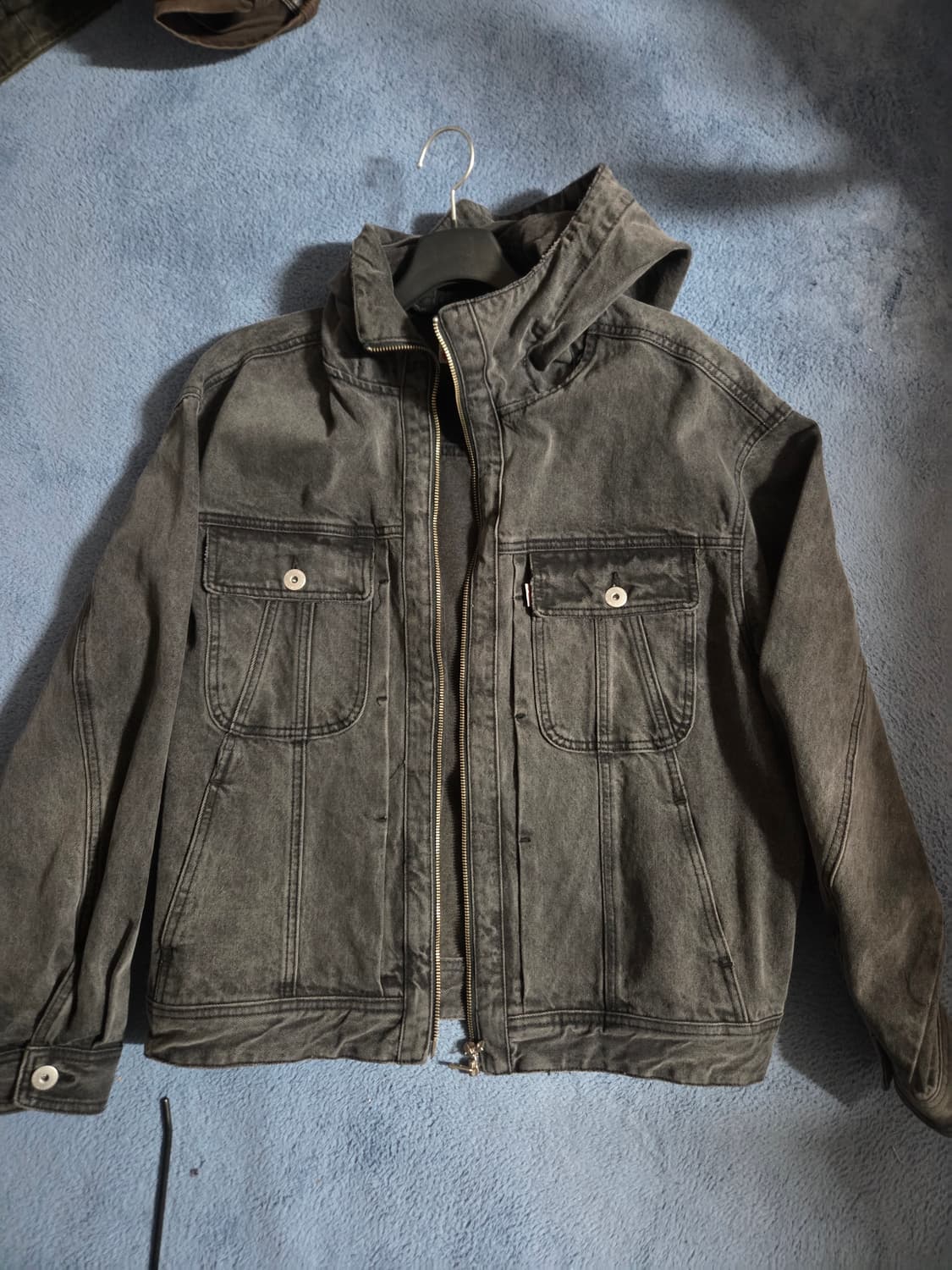 (L) 에이카화이트 데님 후드 트러커 자켓 상품이미지1