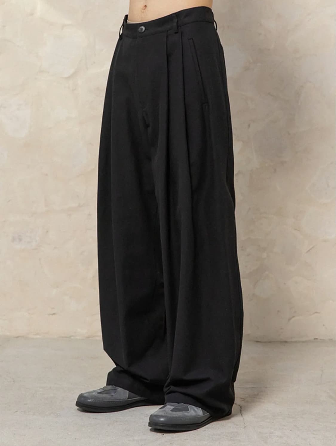 비긴202 코튼 도비 팬츠 워시드 블랙 2size 상품이미지1