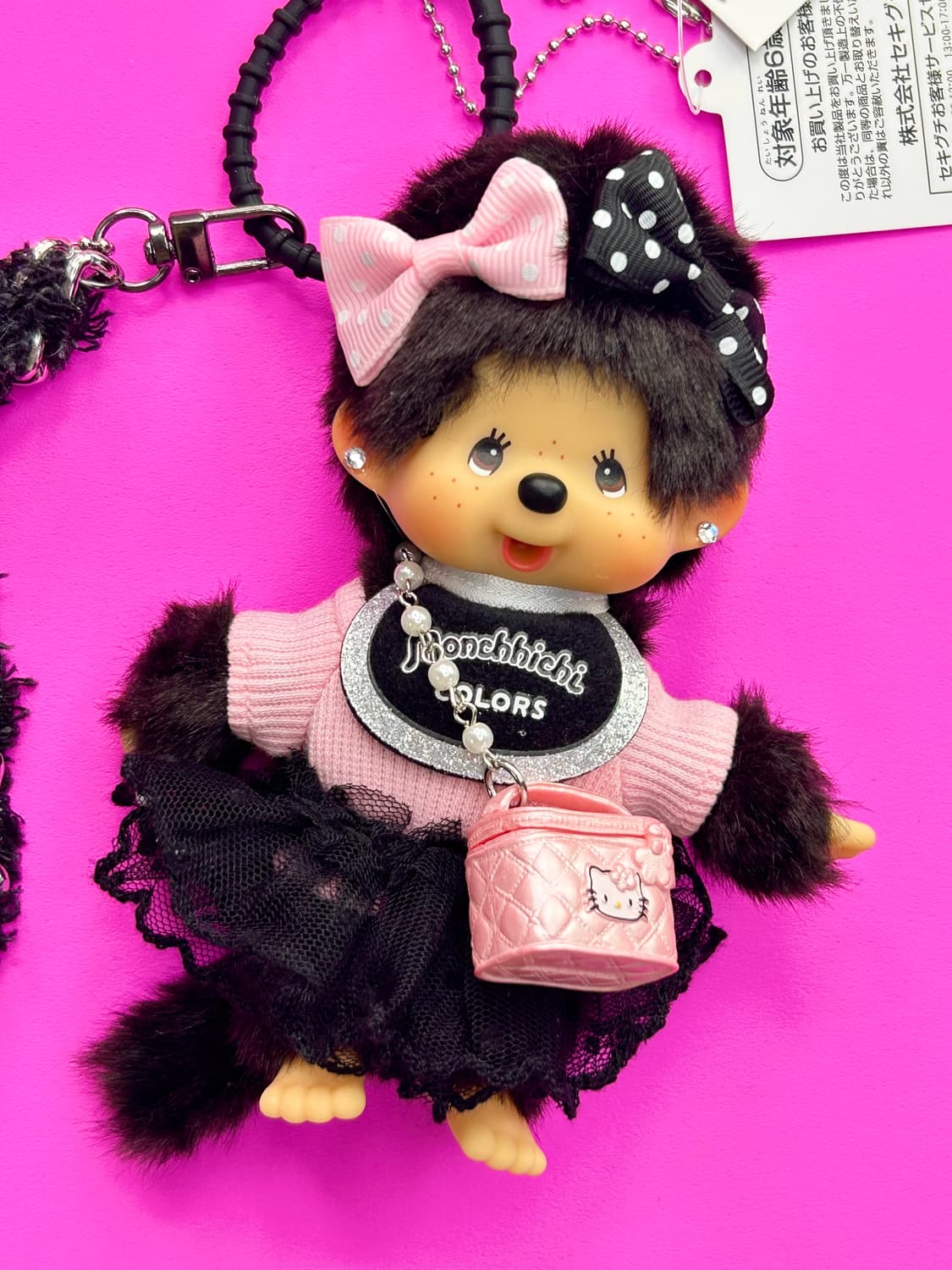 (87)💖정품몬치치커스텀키링키티무드😸핑크블랙리본🎀 상품이미지6