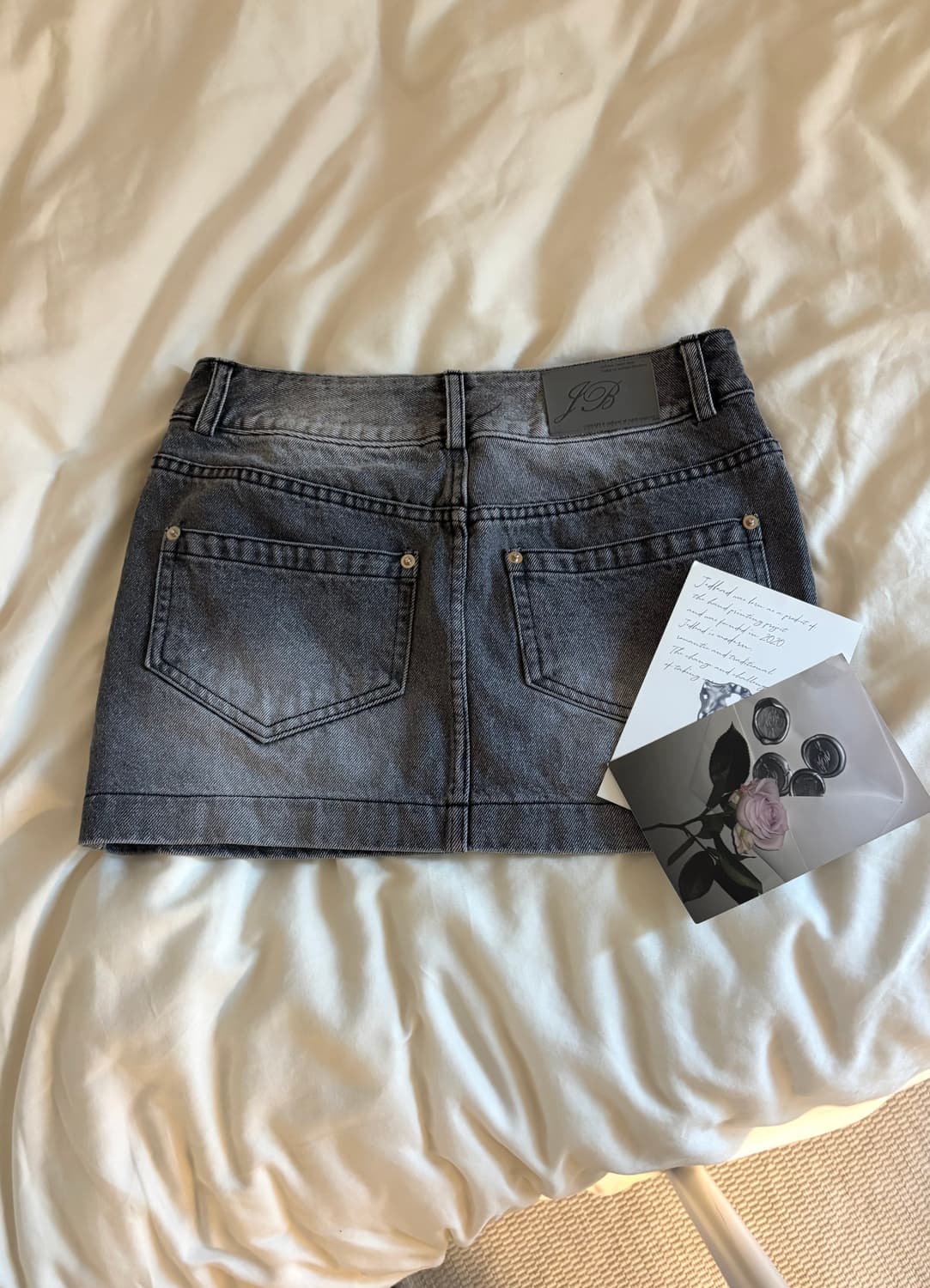 ⛓️ y2k 제드비드 로우웨스트 스커트 데님 그레이 상품이미지1