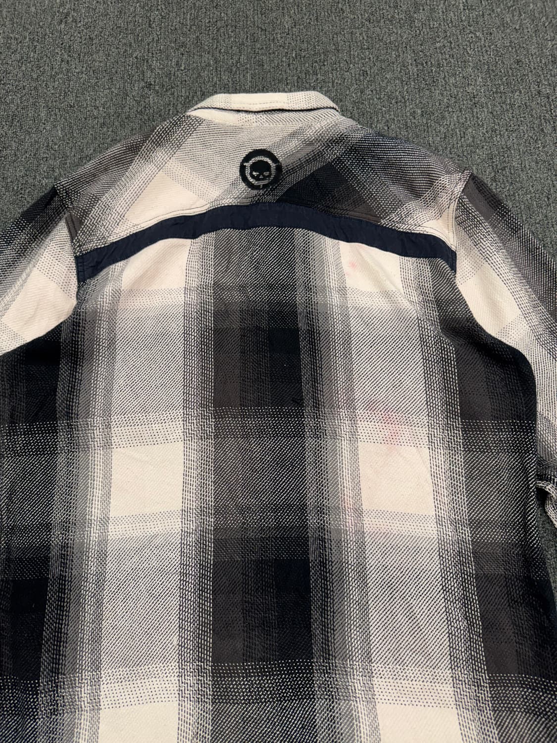 L)할리데이비슨 빈티지 플란넬 체크 긴팔셔츠(오염) 상품이미지8