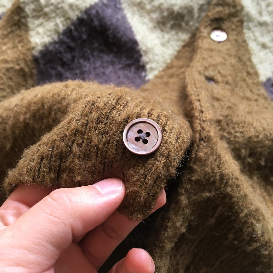 Beams Argyle Cardigan 상품이미지3