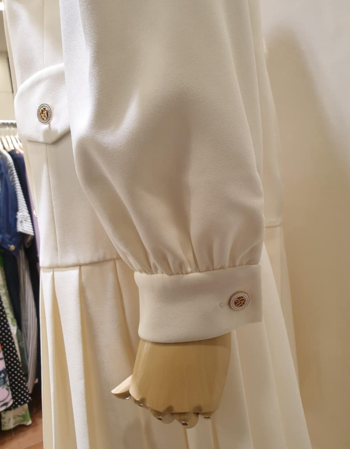 샤틴 밑단플리츠 원피스 66사이즈 상품이미지5