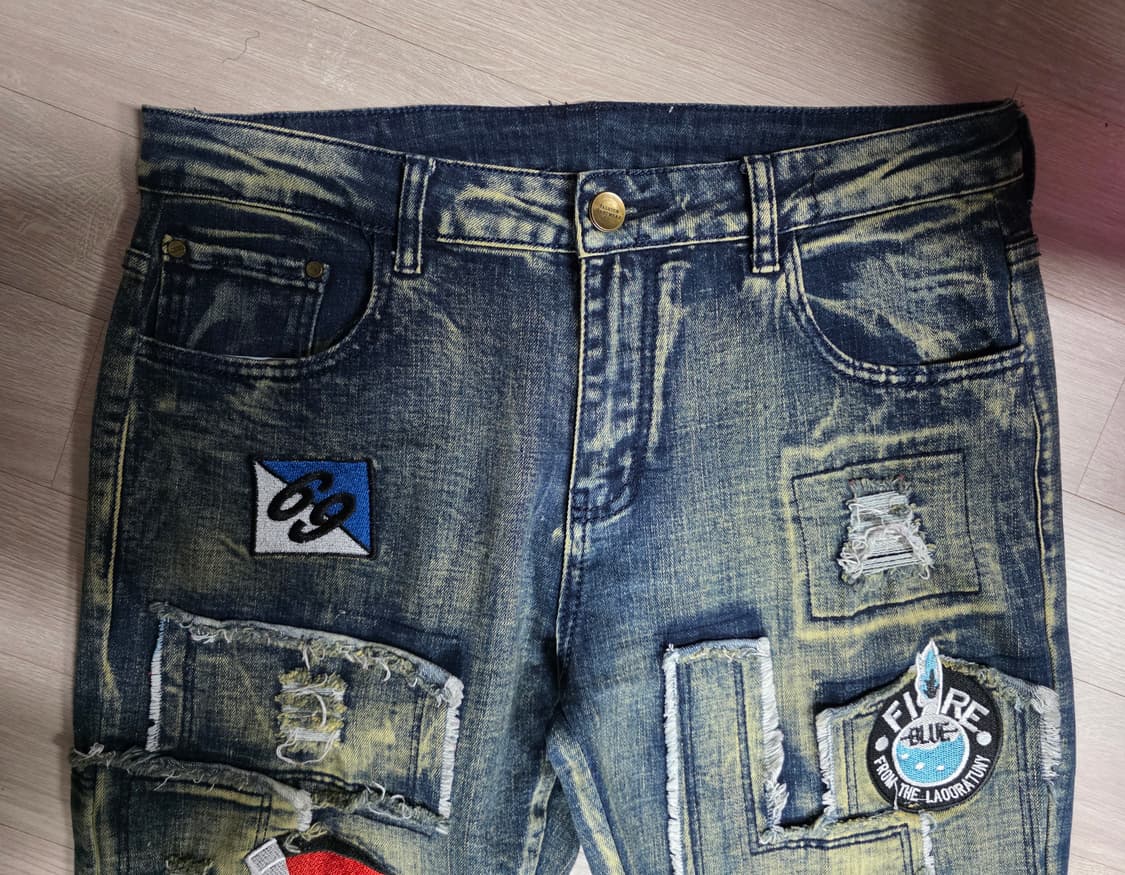 패치워크 남자청바지 싸이즈 34~36
 상품이미지2