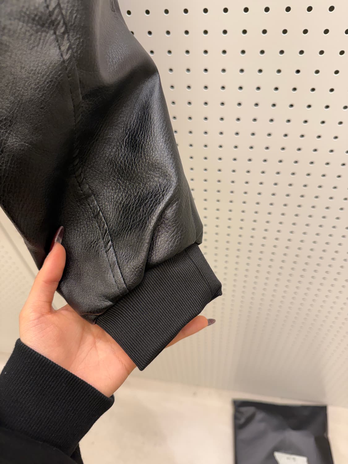 테드맨 패치 가죽 항공 점퍼 블랙 U1537 상품이미지4