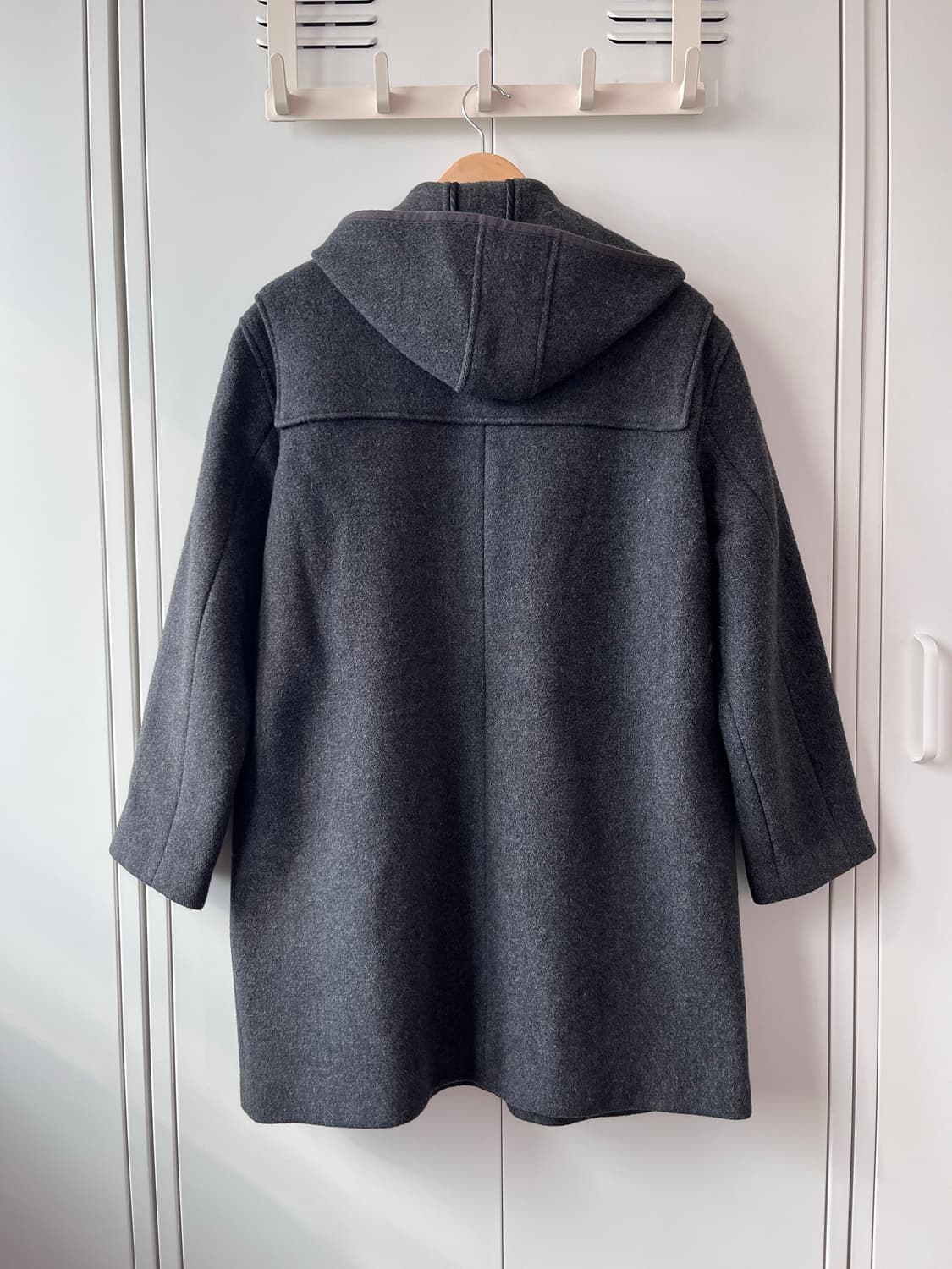 Mademoiselle non non 그레이 후드 울 버튼 롱코트 상품이미지10