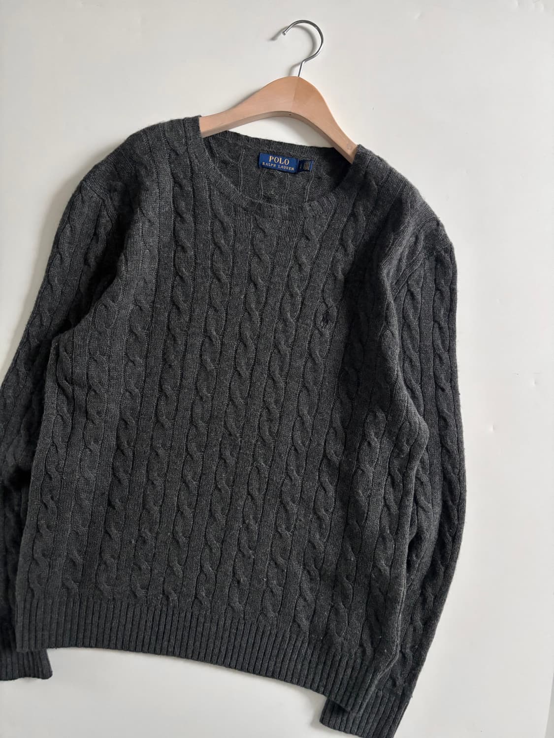 Polo 폴로 랄프로렌 신형 캐시미어 딥그레이 케이블 니트 상품이미지2