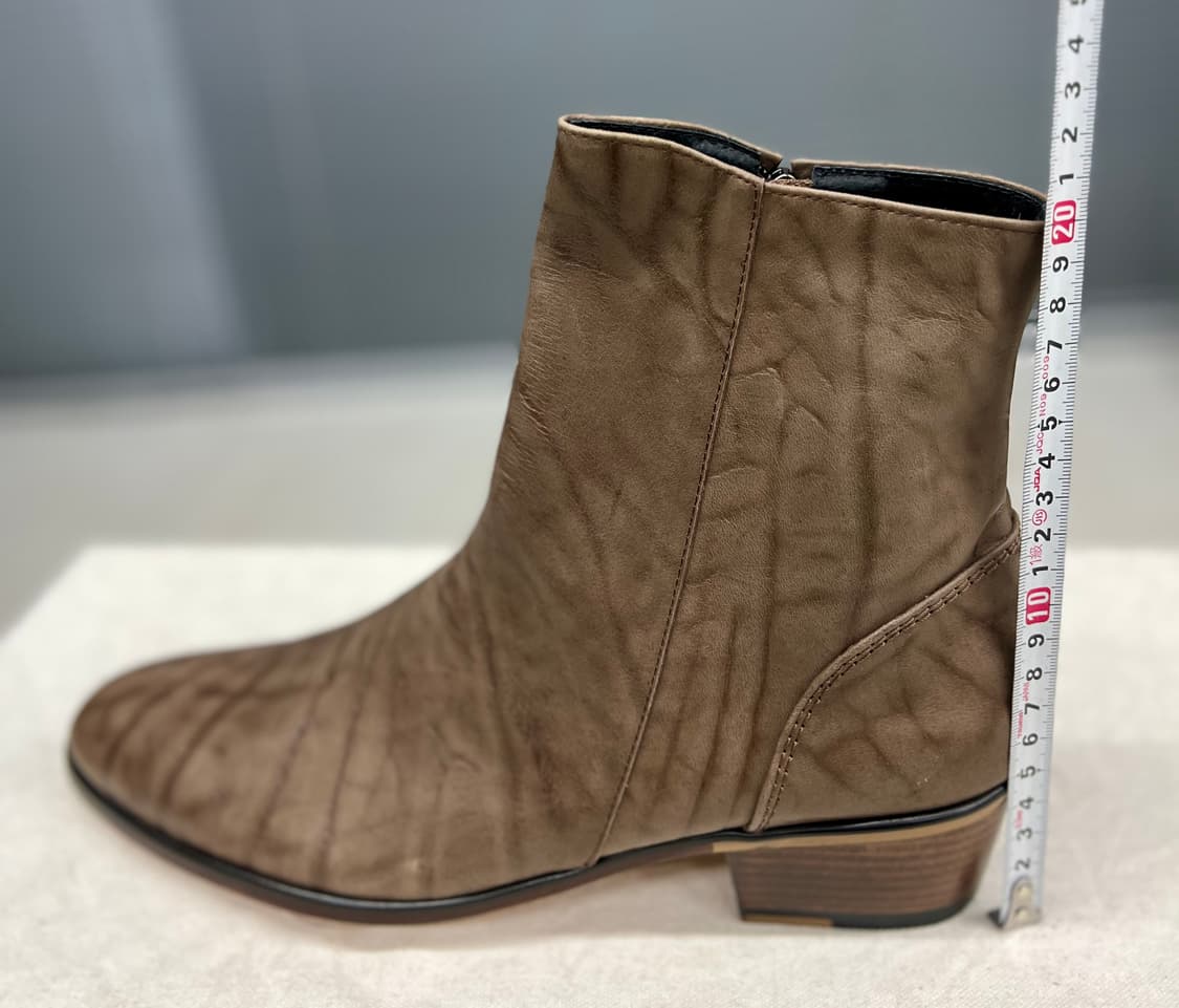 빈티지 텍스처 브라운 가죽 앵글부츠 상품이미지6