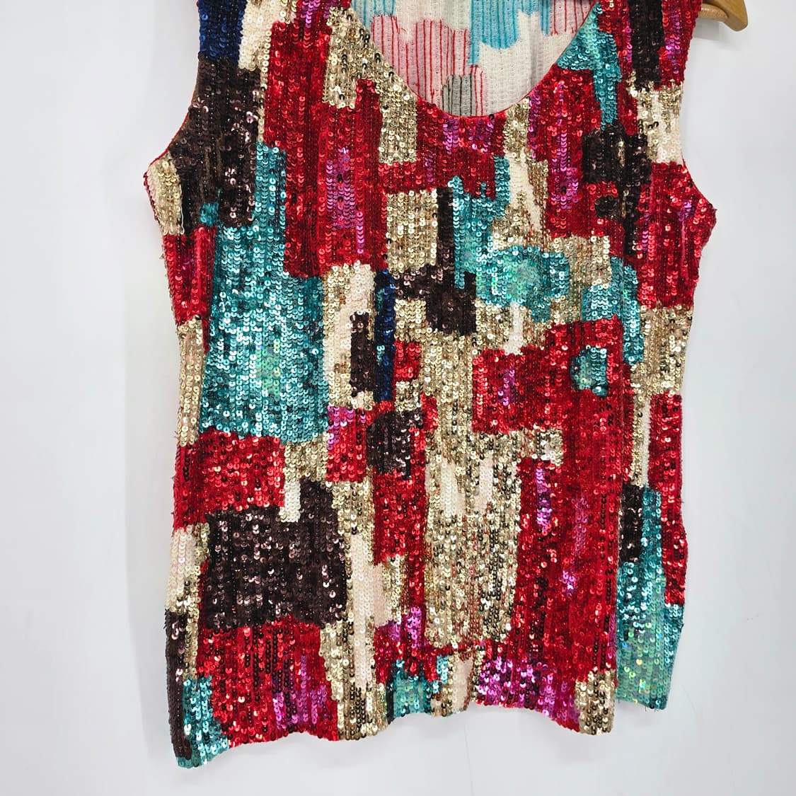 오브제 OBZEE 스팽글 슬리브리스 탑 상품이미지3