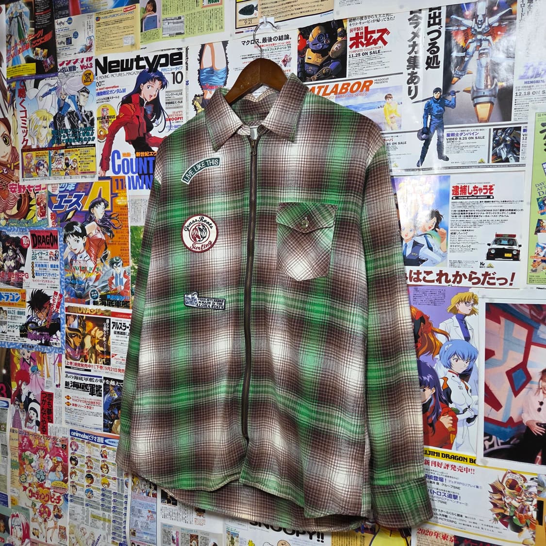 JPN 티엔씨 서프 브라운 체크 셔츠 집업 상품이미지2