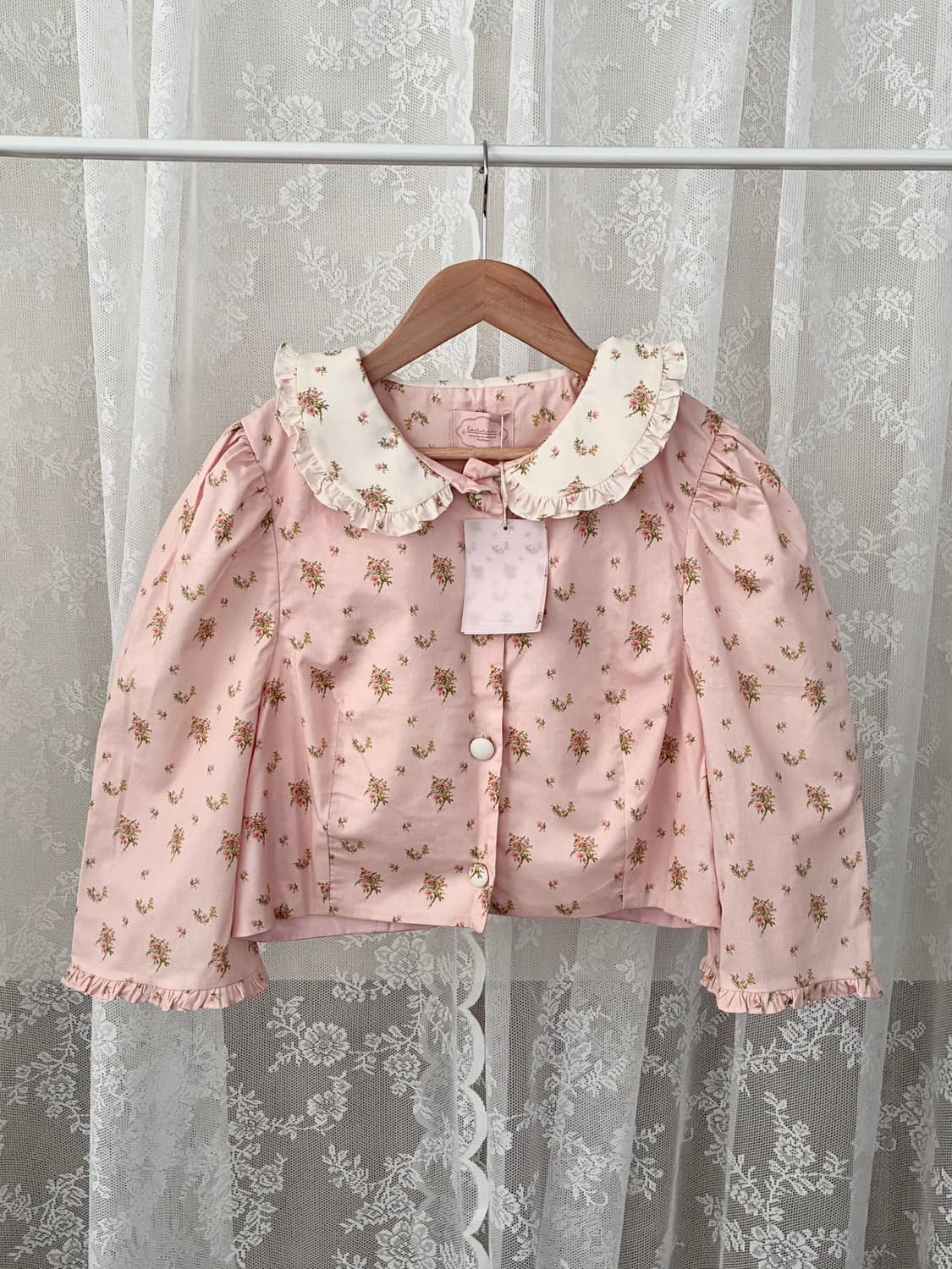 F) 새상품 로브네브 플라워 패턴 블라우스 핑크 상품이미지1