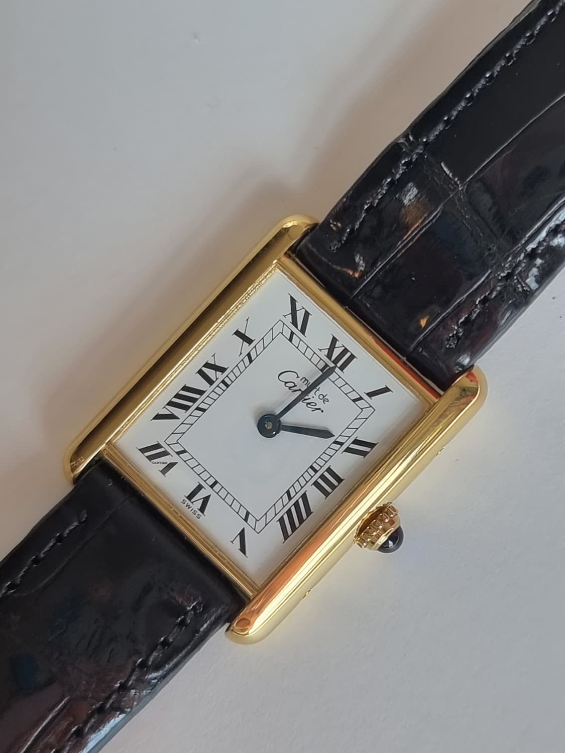 까르띠에 빈티지 탱크머스트 L 화이트다이얼 디버클 시계 02년 남여공용 상품이미지2