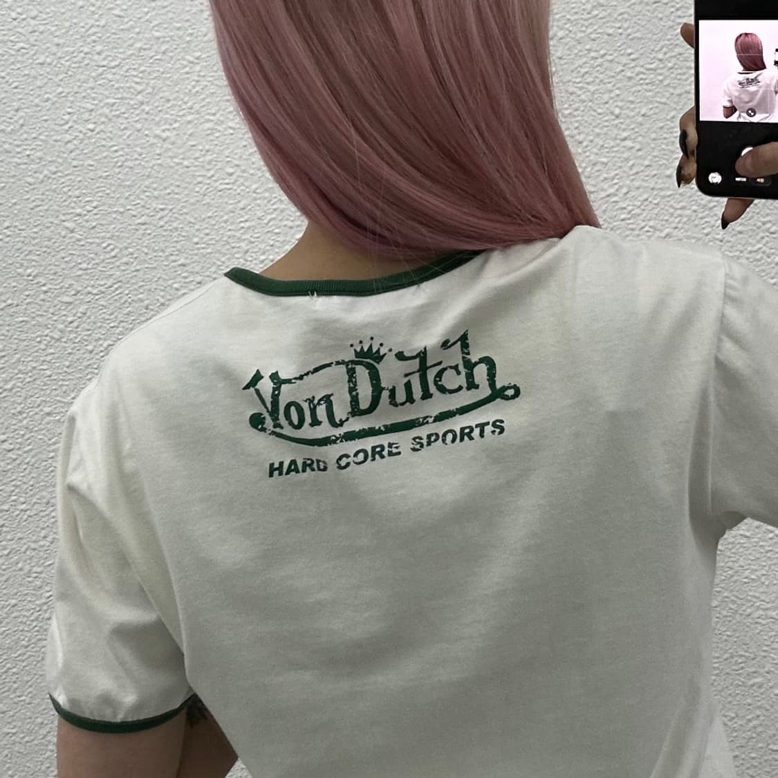 본더치 그린 프린팅 화이트 링거반팔 상품이미지2