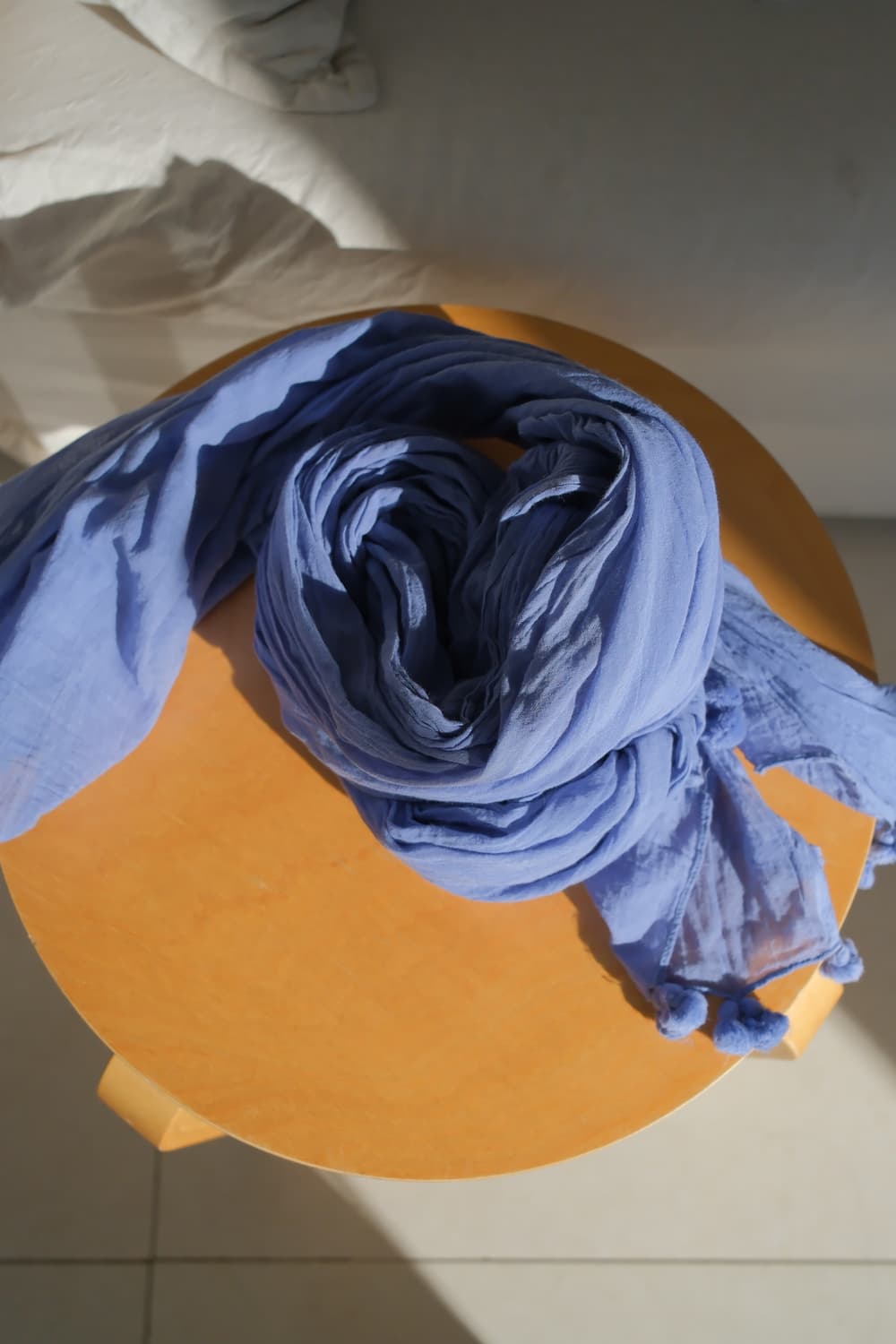 Pompom tassel blue scarf 상품이미지6