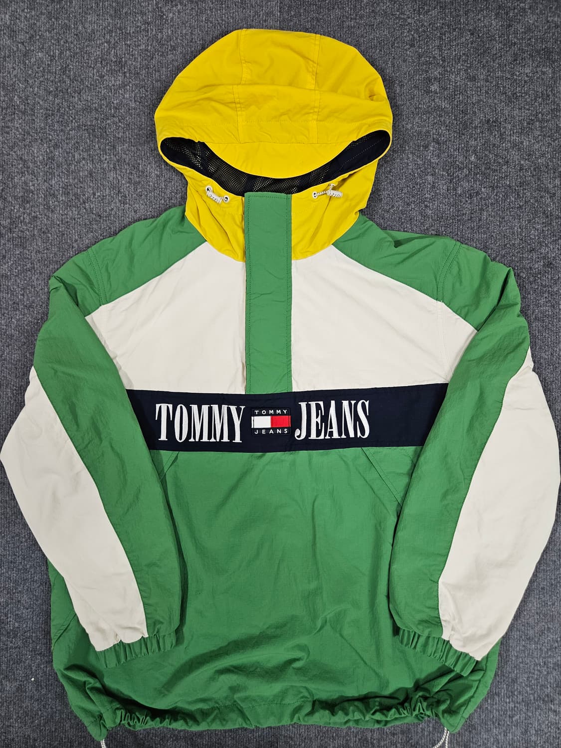 타미힐피거 남성 컬러블록 로고 아노락 후드 자켓(급처) 상품이미지2