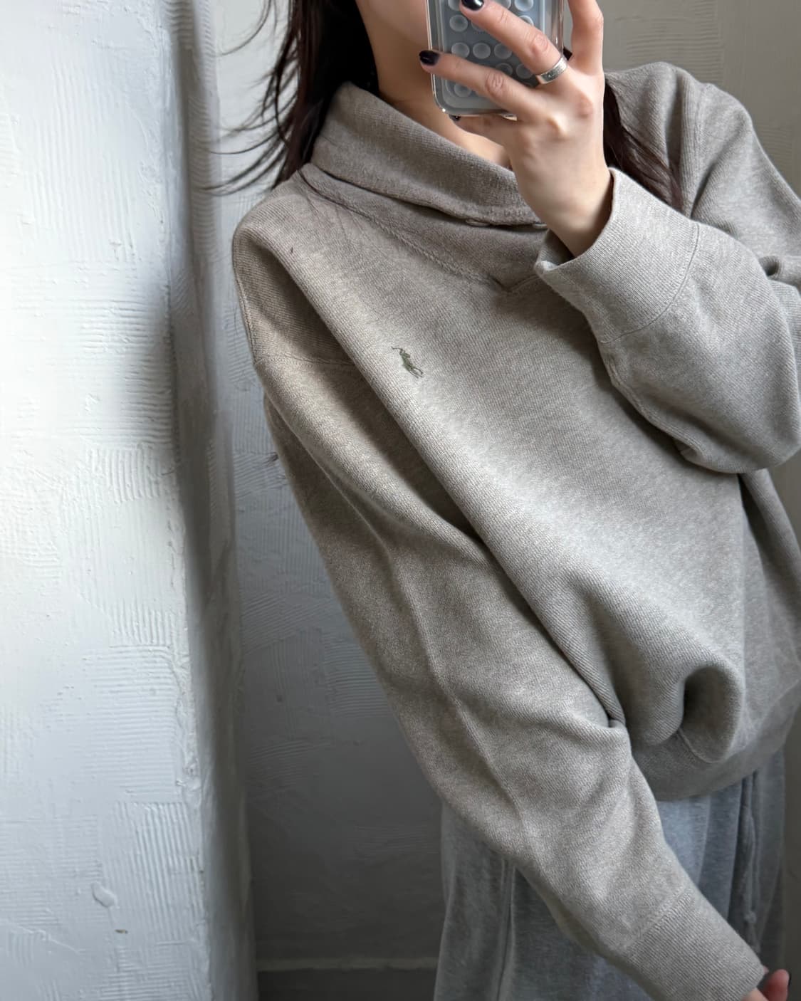 Polo 폴로 랄프로렌 베이지 컬러 숄카라 니트 스웨터 상품이미지1