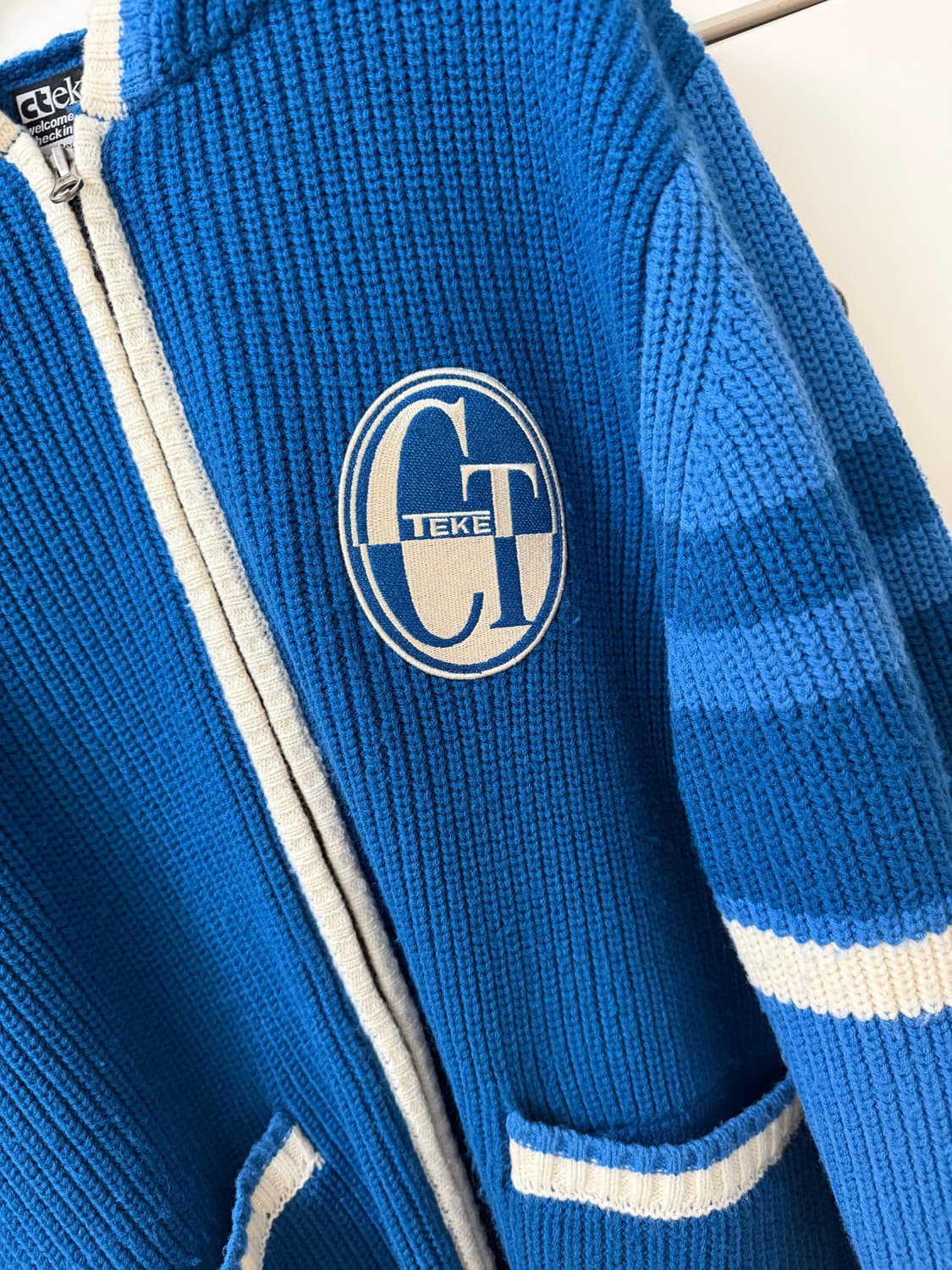 테켓 CT 니트집업 후드집업 블루 상품이미지4