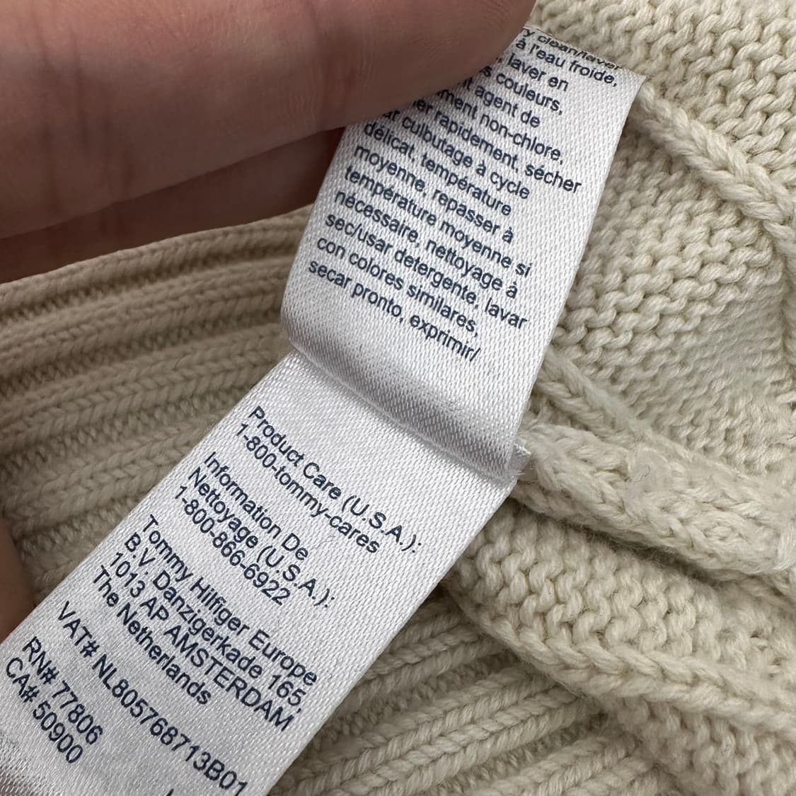 타미힐피거 꽈배기 케이블 니트 아이보리 M 상품이미지10