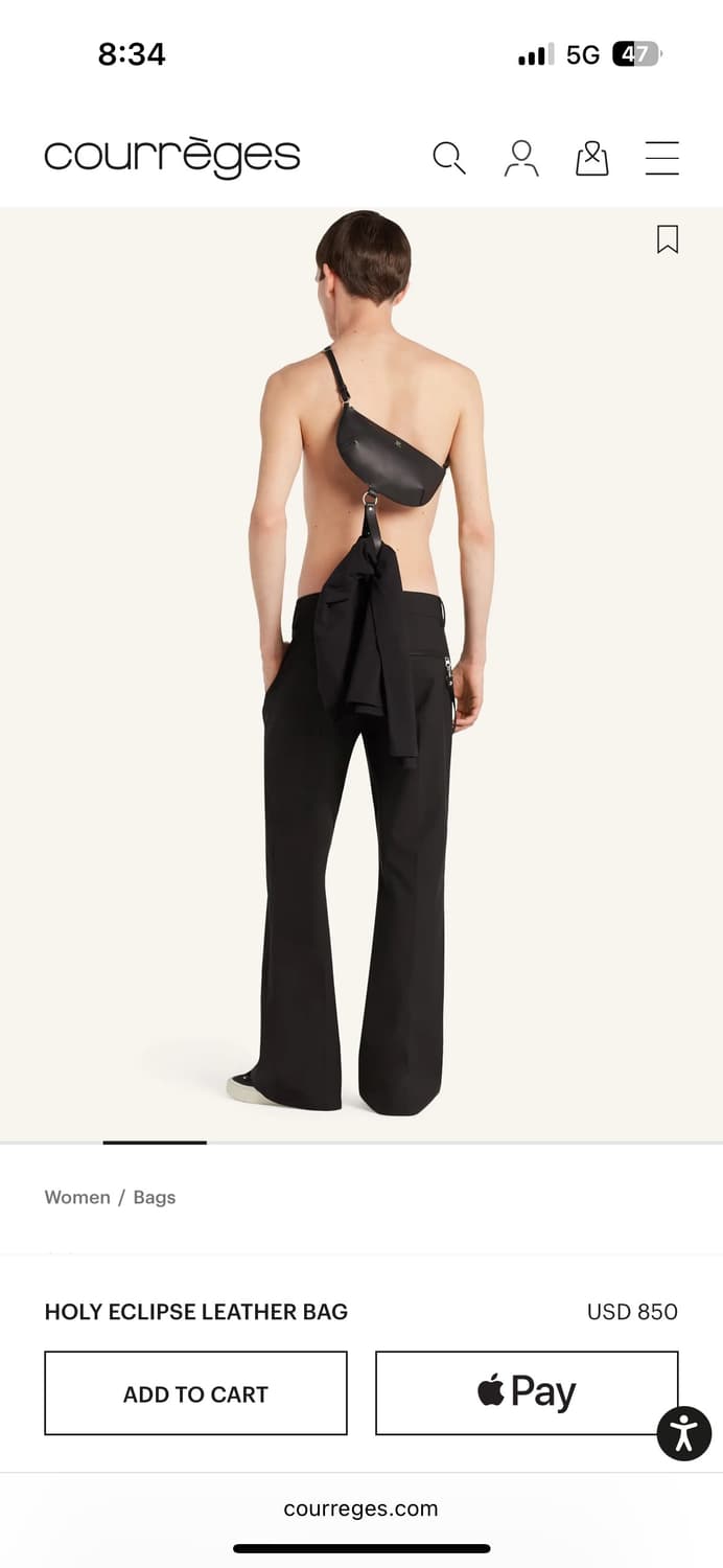 Courrges 꾸레쥬 레더 홀리 이클립스 숄더 백 상품이미지4