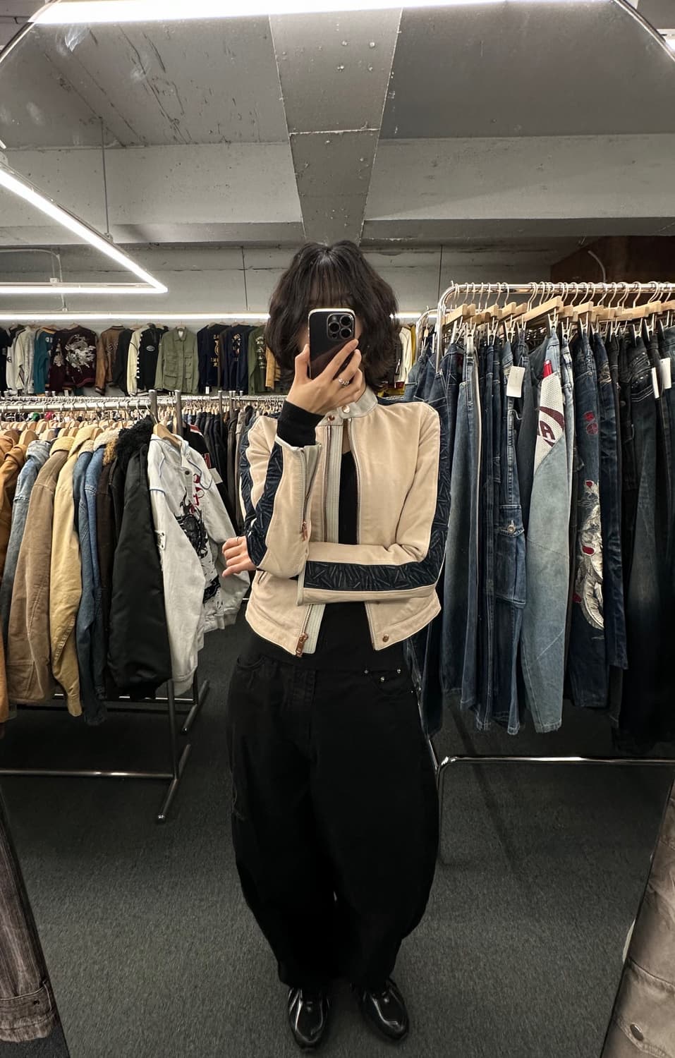 OS)디젤 빈티지 여성 아이보리 싱글라이더 자켓 상품이미지1