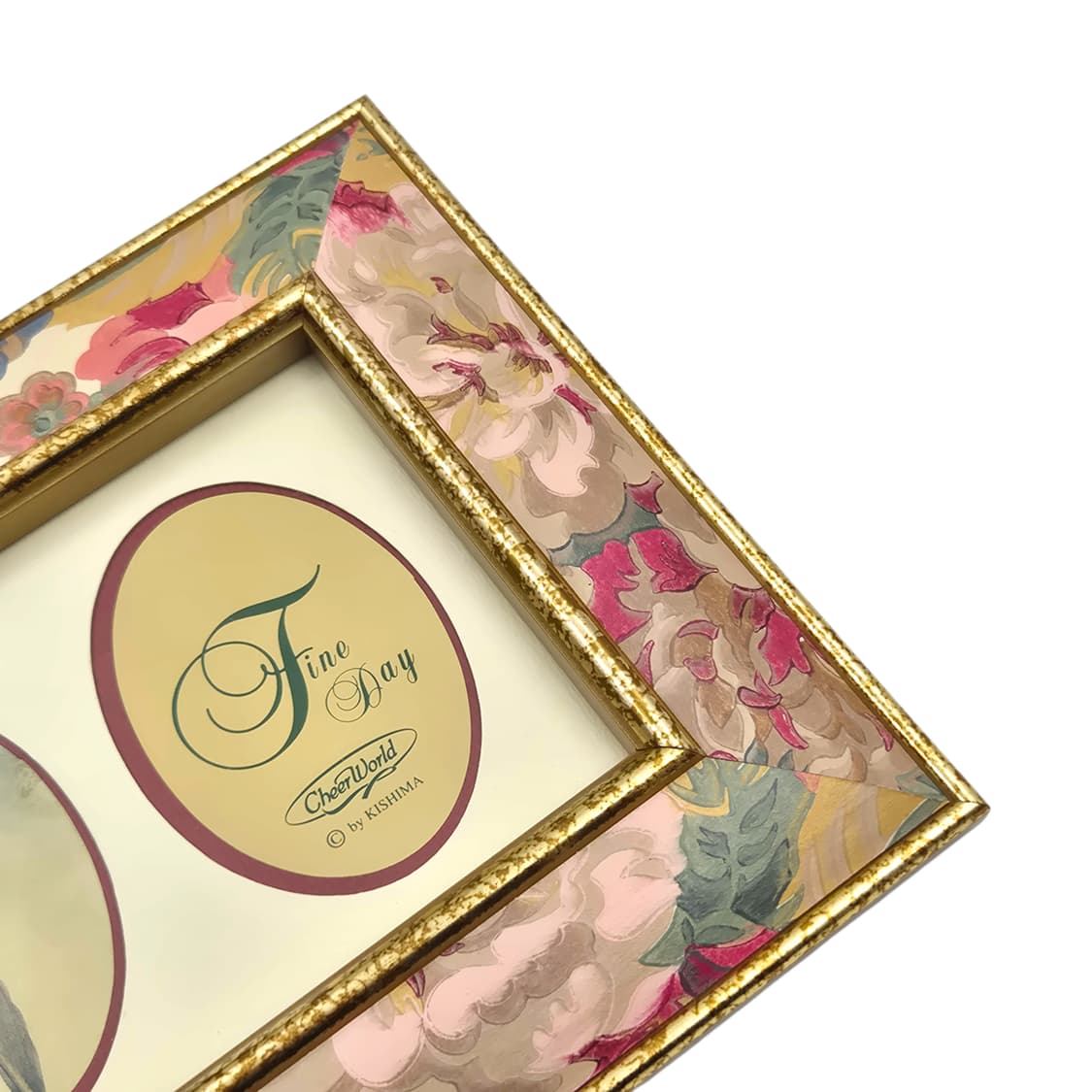 90s 키시마 핸드 플로랄 2구 우드 액자 상품이미지5