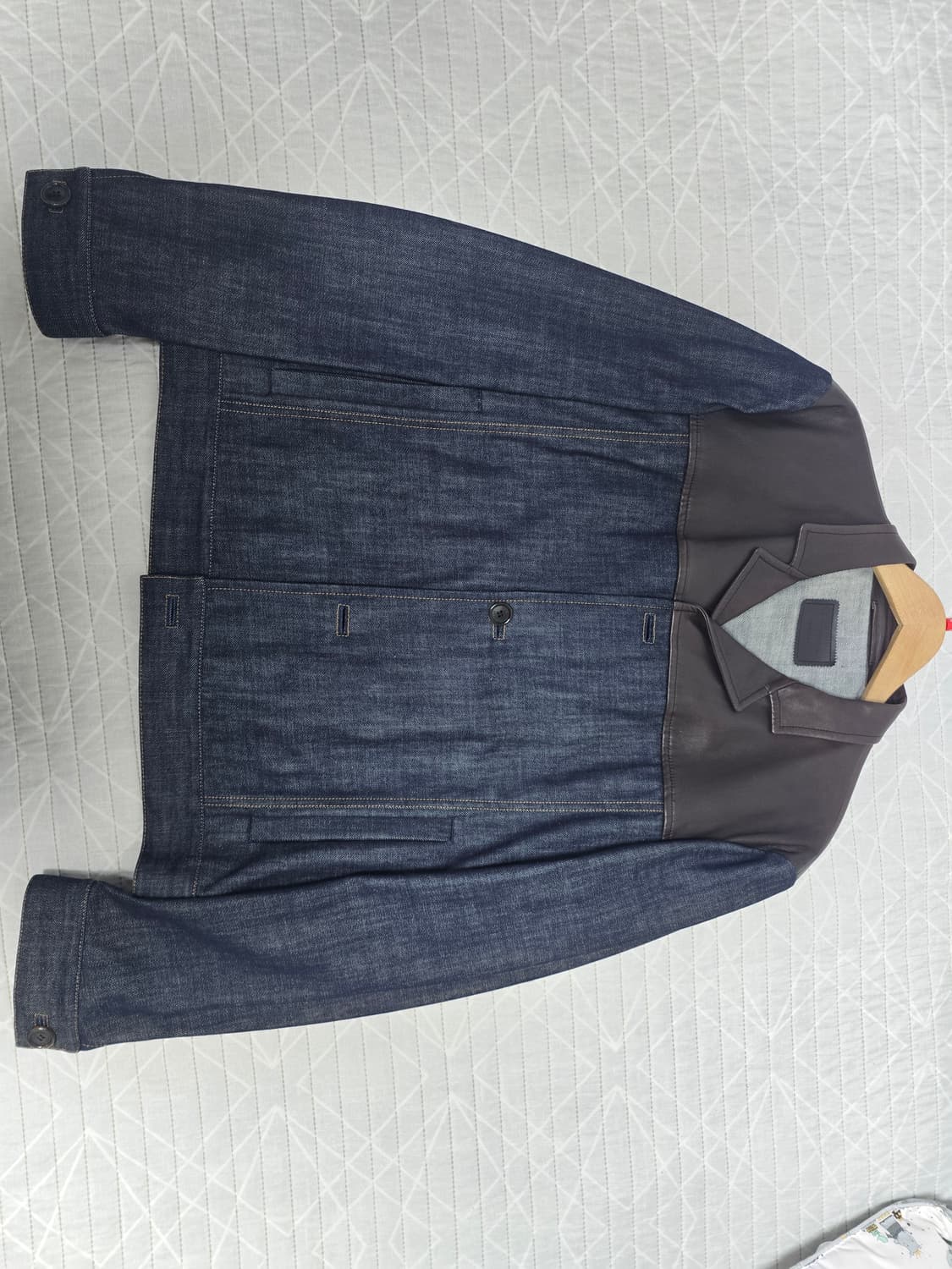 프라다(prada) 레더 패널 데님 자켓 상품이미지1